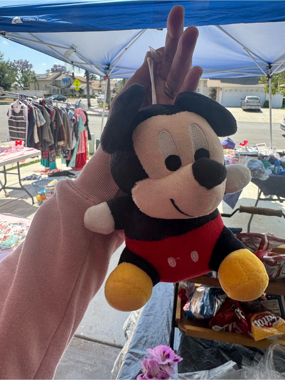 Disney Mickey Mouse Plush Keychain - Black, Red, Yellow